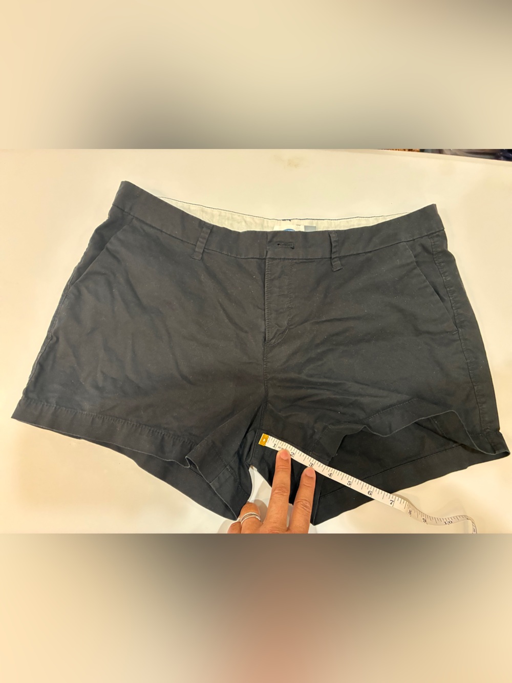 Old Navy Black Chino Shorts with Flat Waistband and belt loops